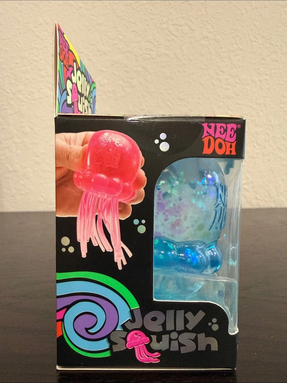 SUPER RARE NeeDoh Jelly Squish Super Solid Squish Jelly fish Toy - Blue